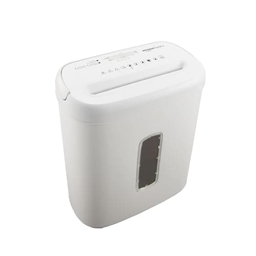 Amazon Basics 8-Sheet Cross Cut Paper and Credit Card Shredder for Security, Heavy Duty, White