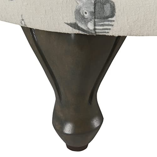 HomePop Home Decor | Upholstered Curved Pet Bed | Luxury Cat & Dog Beds & Furniture | Round Pet Bed Created with Stain Resistant Fabric, Cream and Gray, Medum 9