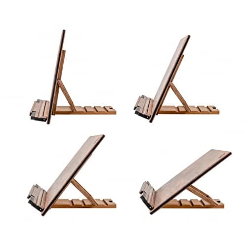TILISMA Wooden Cook Book Stand – Handmade Walnut Book Holder for Reading Hands Free – Cookbook Stand for Kitchen Counter – Recipe Holder – Reading Accessories for Kitchen – Cookbook in Ipad and Tablet 5