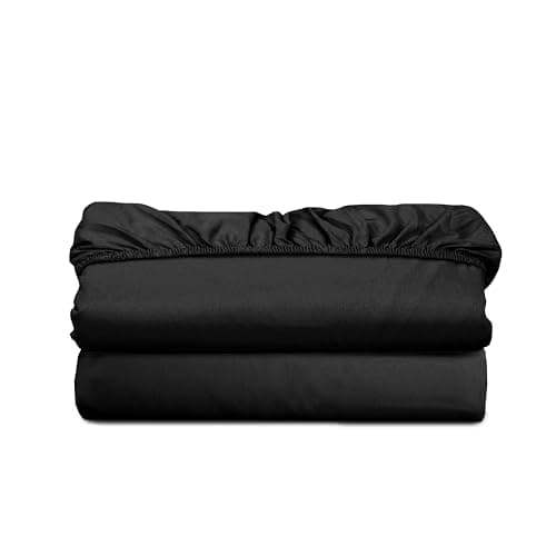 Elegant Comfort Super Soft Bulk 2-Pack Extra Deep Pocket 1500 Premium Hotel Quality Microfiber Fitted Sheet for High Mattress up to 21" inch with Double Sided Smart Pockets, Twin XL, Black 8