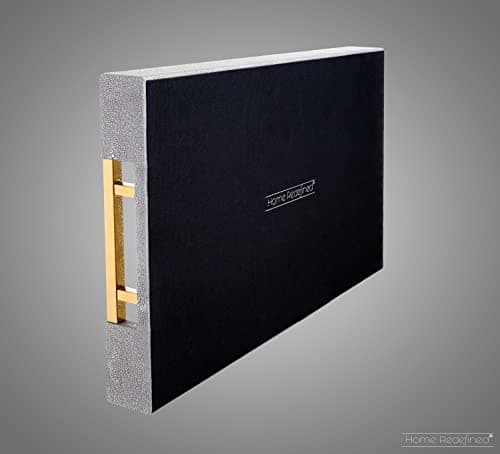 Home Redefined Modern Elegant 17.5"x12" Rectangle Glossy Grey Shagreen Faux Leather Decorative Tray Ottoman Coffee Table Perfume Kitchen Display Perfume Serving Tray with Gold Polished Metal Handles. 5