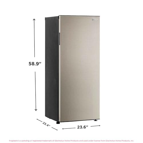 Frigidaire 10 Cu. Ft. Upright Convertible Fridge/Freezer, Reversible Door, Removable Glass Shelves, Adjustable Controls, Platinum Finish 5