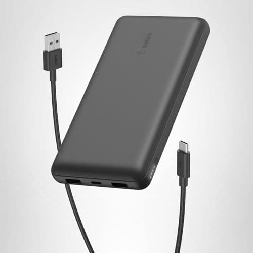 Belkin Portable Charger, USB-C Power Bank 20000 mAh w/ 2 USB-A Ports, 15W w/ Type-A to Type-C Cable - iPhone 17, Air, Pro, Pro Max, AirPods, Apple Watch, Samsung Galaxy S25, Google Pixel 10 - Black 13