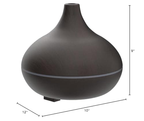 Pure Daily Care Ultimate Aromatherapy Diffuser with Essential Oil Set - 300ml Ultrasonic Diffuser, 4 Timer & 7 Ambient Light Settings - 10 Therapeutic Grade Essential Oils - Oak Wood 7
