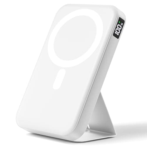 Gxorul Magnetic Portable Charger, 10000mAh Wireless Power Bank with 20W USB-C Fast Charging, Foldable Stand & LED Display Magnetic Battery Pack, Compatible with iPhone 16/15/14/ All Series
