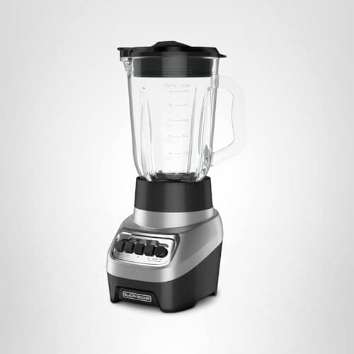 BLACK+DECKER PowerCrush Multi-Function Blender with 6-Cup Glass Jar, 4 Speed Settings, Silver 9