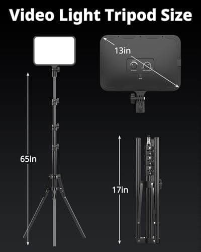 UBeesize 2 Pack LED Video Light Kit, Photography Lighting, 13" Studio Lights with 65" Tripod Stand and Phone Holders, Podcast Lighting for Video Recording,Tiktok,YouTube 5