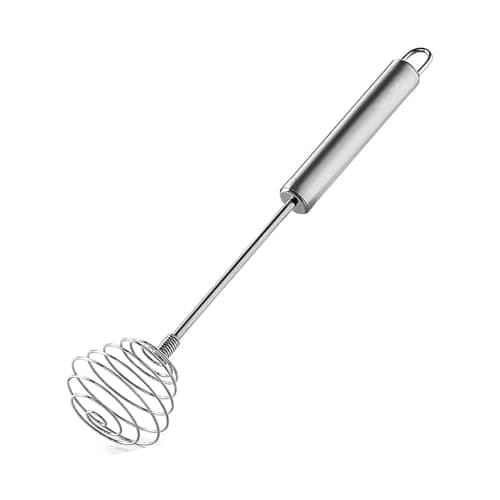 Lelasety Stainless Steel Spring Coil Whisk 1 Pack, Wire Whip Egg Beater, Kitchen Cookware Hand Mixer For Cooking, Mixing, Blending, Beating, Stirring, 8.7Inch