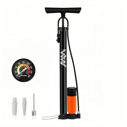 WWJ Bike Floor Pump with Gauge, Manual Hand Air Pump for Bicycle,Fits Schrader and Presta Valve Types, Portable Tire Pump Moutain Road Bikes, Car, Sport Ball High Pressure 160PSI