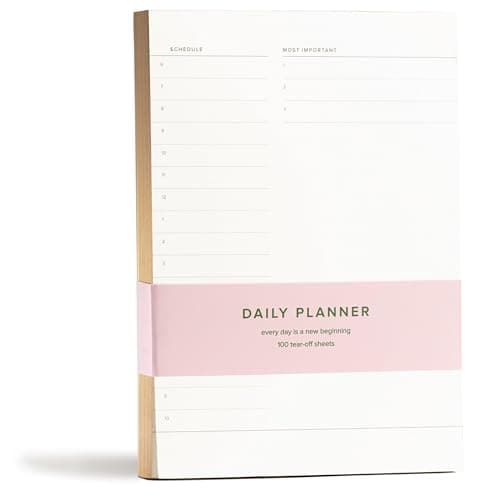 Daily To-Do List Notepad – Desk Pad for Work and Study, Gold, 8.25x5.85 Inches