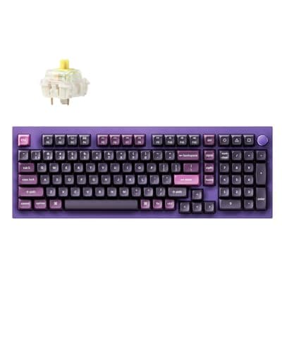 Keychron Q5 Pro Wireless QMK/VIA Mechanical Keyboard, Full Customizable 96% Layout with Programmable Knob, Hot-swappable K Pro Banana Switch Compatible with Mac Windows Linux - Purple
