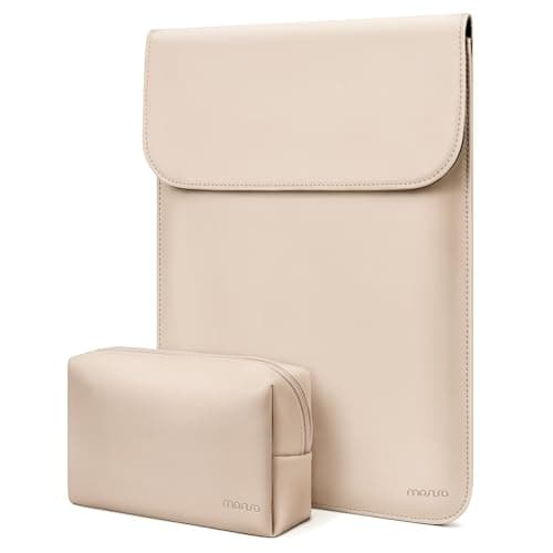 MOSISO Laptop Case 13 inch, 13 inch Laptop Sleeve Compatible with MacBook Air M4 M3 M2 M1 2025-2018 / Pro M2 M1 2025-2016, Faux Suede Leather Case with Small Bag, Apricot