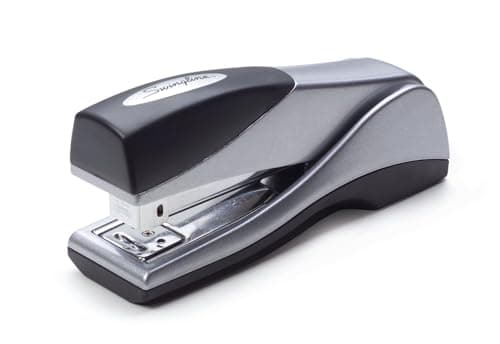 Swingline Stapler, Jam Free, Optima Grip Compact Size, Ergonomic Cushion, Metal, 25 Sheet Capacity, Silver (87816)