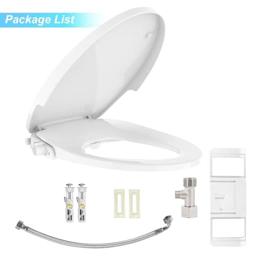 Bidet Toilet Seat for Round Toilet, Non-Electric Dual Nozzle Bidet Attachment with Soft Close Lid, Feminine Hygiene Toilet Seat Cover for Women, Easy Install, White 6