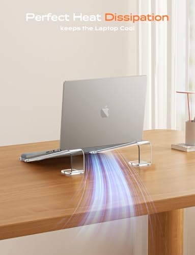 LOXP Acrylic Laptop Stand for Desk, Laptop Stand with Wrist Support, Ergonomic Detachable Laptop Riser, Acrylic Protable, Computer Stand for MacBook Air Pro, HP, Dell, XPS, HP (10-17") Laptops 7