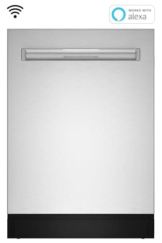 SHARP SDW6767HS Smart Dishwasher Works with Alexa. Includes LED Interior lights, Stainless Steel interior, Heated Dry with Fan Assist, Wash Zone cleans half load on either rack, Adjustable Third Rack 15