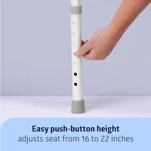 Medline 3-in-1 Steel Bedside Commode, Standard Seat, Sturdy Folding Frame, 7.5 QT. Bucket, 350 lb. Weight Capacity, Clip-on Seat, Easy Cleaning, Tool-Free Assembly, Gray 5