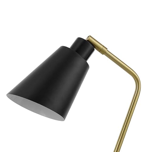 Globe Electric 52095 Belmont 17" Desk Lamp, Matte Black, Antique Brass Accents, Fast Charging USB Port, Rocker On/Off Switch 5