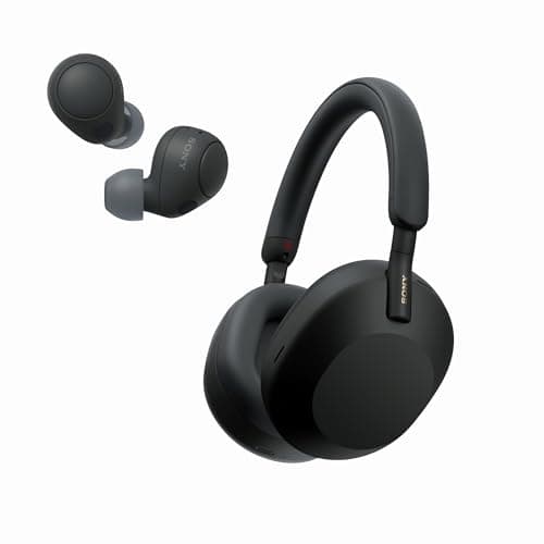 Sony WH-1000XM5 Premium Noise Canceling Headphones (Black) with Free WF-C700N Truly Wireless Noise Canceling Earbuds (Black)