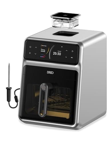 Dreo ChefMaker Combi Fryer, Cook like a pro with just the press of a button, Smart Air Fryer Cooker with Cook probe, Water Atomizer, 3 professional cooking modes, 6 QT