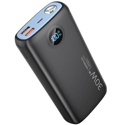 Portable Charger, 30000mAh QC4.0 PD3.0 30W USB C Fast Charging, Power Bank with 3W Flashlight and Led Display, External Battery Pack Travel Essentials for iPhone 17 16, Galaxy, LG, Tablet, and More