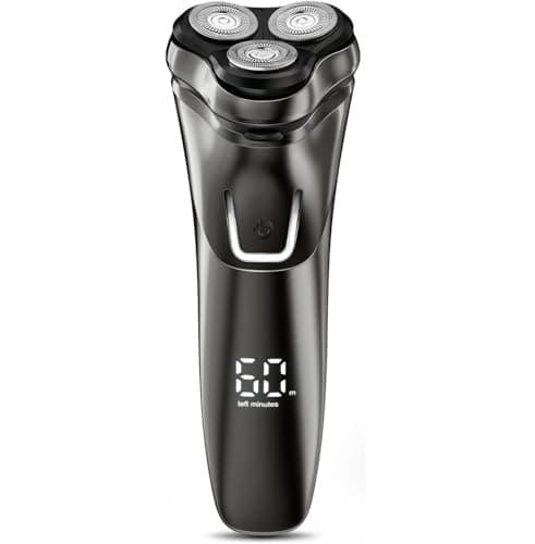 Electric Razor for Men Cordless: Wet/Dry Rotary Shaver Waterproof - USB Fast Charging & Sensitive Skin Care - Pop up Trimmer & Precision Blades Upgraded Elegant Black