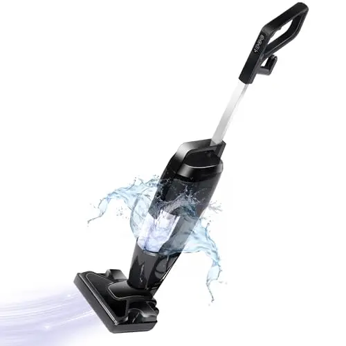 Vacuum Cleaner and Steam Mop All in One Combo, 16Kpa Powerful Suction Wet-Dry VacuumCleaner with HEPA Filtration, Upright Vac for Hardwood, Tile Floors, Home and Office, Black