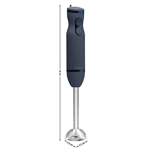 Chefman Immersion Stick Hand Blender with Stainless Steel Blades, Powerful Electric Ice Crushing 2-Speed Control Handheld Food Mixer, Purees, Smoothies, Shakes, Sauces & Soups, Midnight Blue 8