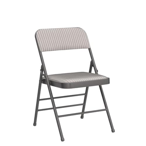 Amazing for less Pack of 2 (Fabric/Vinyl) Steel Frame Metal Foam Padded Folding Chairs (Black, Gray, White) (2-Pack - Fabric White) 5
