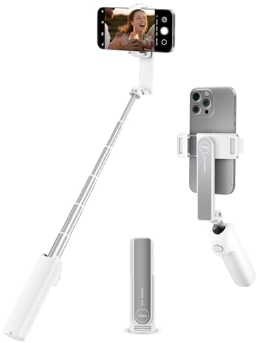 Viozon Aluminum Alloy Wireless Selfie Stick, Lightweight Extendable Pocket-Size Phone Stick with Remote, Compact Travel Selfie Stick Compatible with 4–7" Smartphones for Vlog/Filming