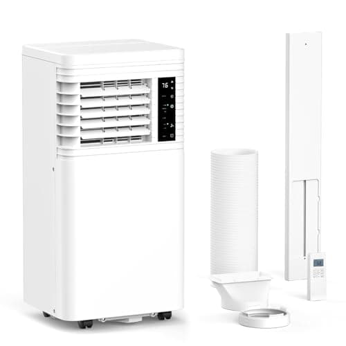 ZAFRO 8,000 BTU Portable Air Conditioners Cool Up to 350 Sq.Ft, 4 Modes Portable AC with Remote Control/LED Display/24Hrs Timer/Installation Kits for Home/Office/Dorms, White