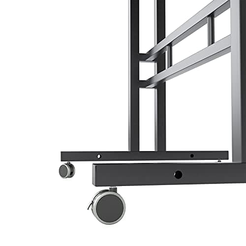 DlandHome Mobile Standing Desk Stand Up Rolling Desk, Stand Sit Computer Desk Adjustable Standing Desk 23.6inches Table Workstation Mobile Cart Tray Black 9