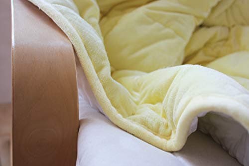 ALANSMA Reversible Weighted Blanket for All Season, Luxury Velvet, Warm and Cool, Adult 10Lb Yellow Weighted Blanket, Enjoy Sleeping Anywhere(Light Yellow,48"x72" 10lbs) 9
