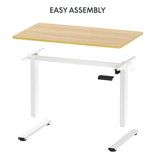 FLEXISPOT EN1 One-Piece Standing Desk 40 x 24 Inches Height Adjustable Desk Electric Sit Stand Up Desk Home Office Desks Computer Workstation (White Frame + Maple Desktop) 7
