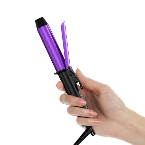FARERY 1 Inch Barrel Travel Curling Iron, Dual Voltage, Ceramic Mini Hair Curler with Keratin&Argan Oil Infuse, Travel Size Curling Iron with Storage Bag
