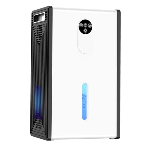 Dehumidifier, 72 OZ Water Tank Dehumidifiers for Home, 1076 sq. ft. Dehumidifier for Basement Bathroom Bedroom with Auto Shut Off, 7 Colors LED Light, Quiet Dehumidifiers with Sleep Mode (White)