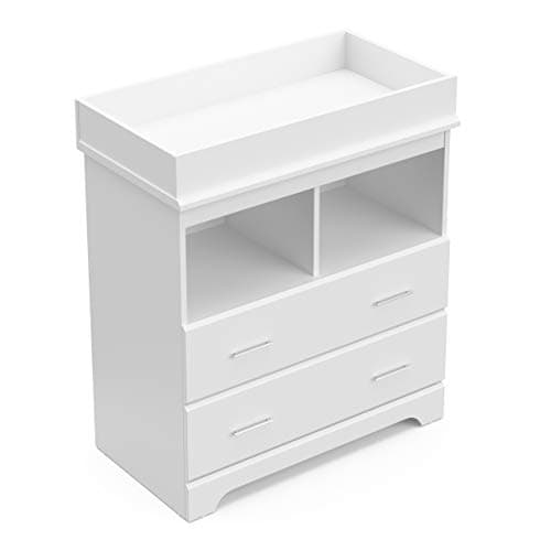 Storkcraft Brookside 2 Drawer Changing Table Dresser (White) – GREENGUARD Gold Certified Baby Dresser with Changing Table Top, Baby Changing Table Dresser, Includes Interlocking Drawer System 10