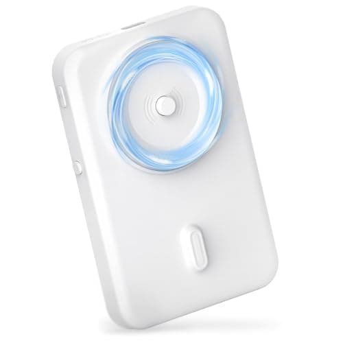 Wireless Portable Charger for Samsung, 5000mAh Ultra Slim Power Bank with Innovative Electric Suction Cup, Compatible with iPhone and Android Cell Phone, Support 22.5W USB-C PD Fast Charging, White