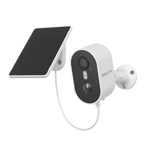 ARCCTV Security Camera Wireless Outdoor, 4MP Recharge Battery Powered WiFi Camera with Solar Panel, Motion Detection, Color Night Vision, 2-Way-Audio, 2.4G/5G Dual Band WiFi