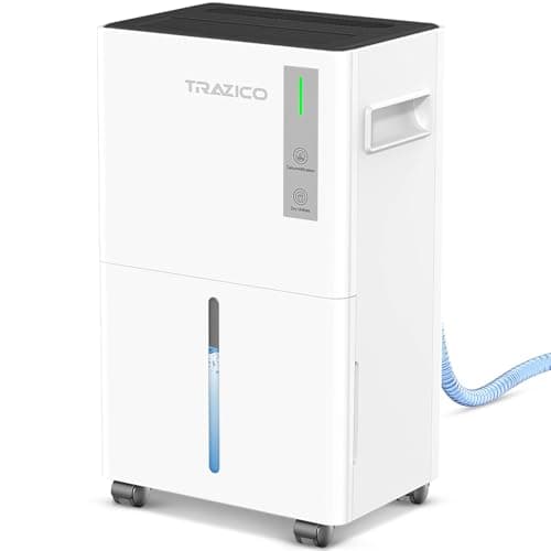 1500 Sq.ft Dehumidifier for Basement, Trazico 21 Pint Dehumidifiers for Home Large Room with Drain Hose, Smart Humidity Control, 3 Modes, 24H Timer, Auto Defrost, Ideal for Bedrooms, Bathroom, White