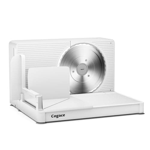 Foldable Meat Slicer, Electric Food Slicer with RSG 6.7" Stainless Steel Blade, Child Lock Protection, 0-20mm Adjustable Thickness, Food Slicer Machine for Meat Bread Cheese Fruits and Vegetables