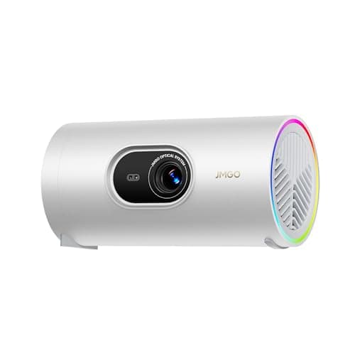 JMGO PicoPlay 1080P Smart Mini Projector, Google TV with Licensed Netflix, 400 ISO Lumens, 8W Dolby Digital, Portable Projector with WiFi & Bluetooth, Supports Power Banks, Including Optical Filter