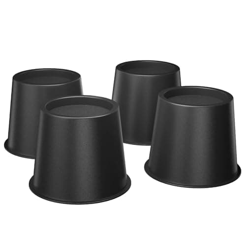 MCXYEM Bed Riser/Furniture Lift Bed/Bed risers/Furniture Lifter/Table risers/Frame Risers Create Under Bed Storage Heavy Duty for Furniture Height Adjustment Round Black (4 Pack, 4 Inch)