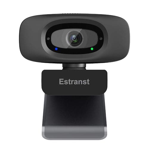 Estranst USB Webcam with Privacy Cover & Noise Canceling Microphone, Works with Zoom Teams YouTube Xbox, External 1080P Computer Web Camera for Laptop Mac PC Desktop Monitor