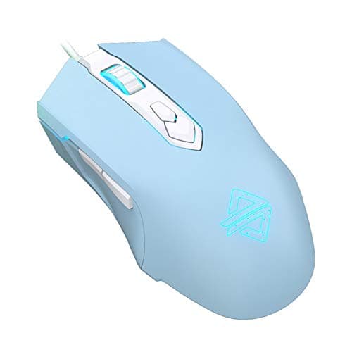 Lomiluskr AJ52 RGB Wired Gaming Mouse, 7 Programmable Buttons, Computer Mice with RGB Lighting, 200-4800 DPI Adjustable, for PC/Laptop (SkyBlue)