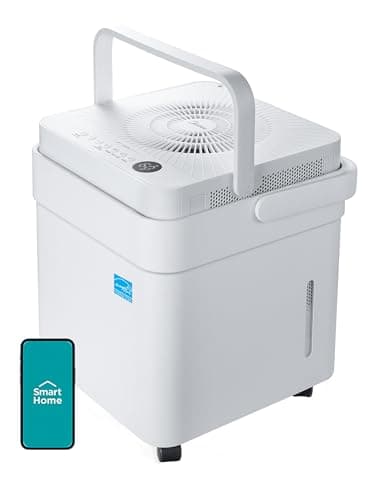 Midea Cube 20 Pint Dehumidifier for Basement, Up to 1,500 Sq. Ft. dehumidifier with drain hose, ENERGY STAR Certificated, Smart Control, Compatible with Alexa, White