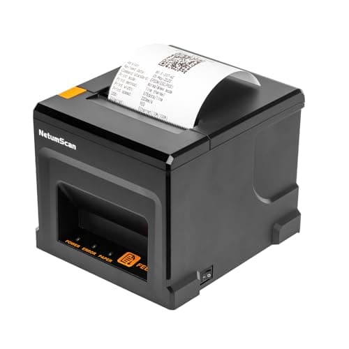NetumScan 80mm POS Receipt Printer 300mm/s USB Thermal Receipt Printer with Auto Cutter Cash Drawer, USB Ethernet Interface,Support Windows/Mac/Linux, Restaurant Kitchen Printer for ESC/POS,NS8360L