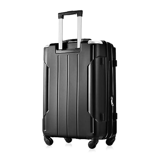 Merax 20 Inch Carry On Luggage with Wheels Aluminum Alloy Corner Hard Shell Suitcase TSA Luggage Suitcases for Travel Woman Men(Black)