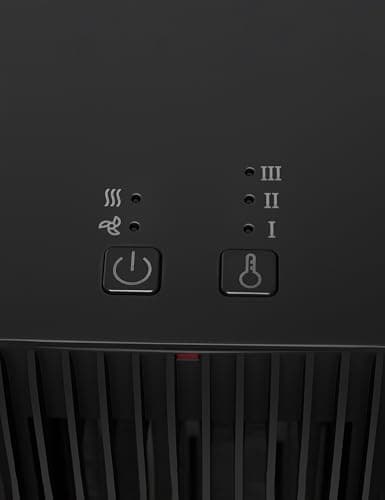 Amazon Basics Portable Ceramic Space Heater, Small Electric Heater for Indoor Use With 3 Heat Settings, Temperature Control, Lightweight (1.7 LBS), 520 w, Black, 5.1"L x 3.5"W x 7"H 5