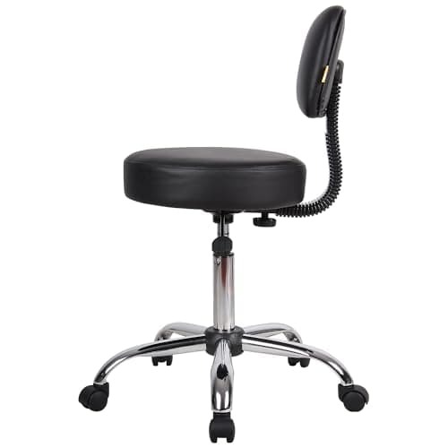Boss Office Products B245-BK Be Well Medical Spa Stool with Back, Black 7